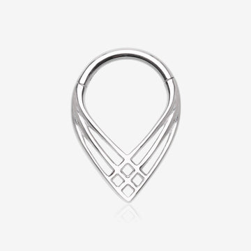 Triple Cross Weave Clicker Hoop Ring